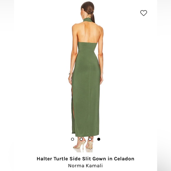 NWT Norma Kamala Halter Turtle Side Slit Gown - Picture 2 of 7